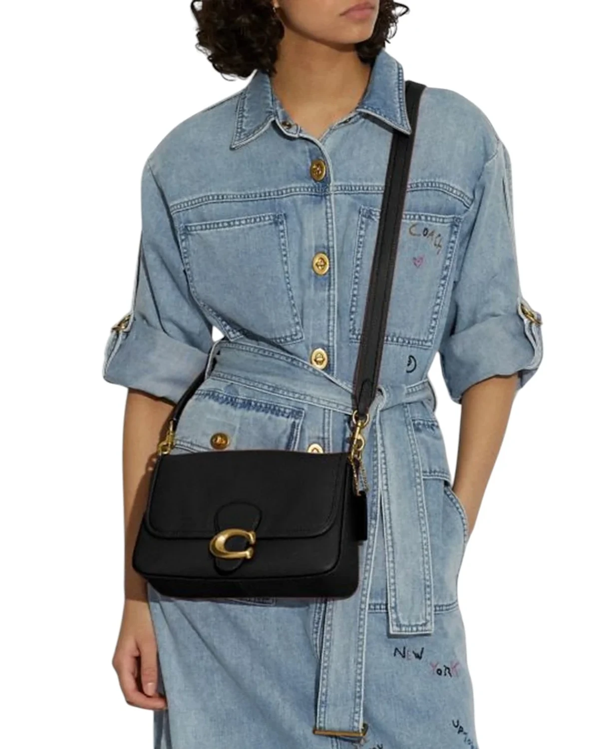 Сумка Coach Soft Tabby Shoulder Bag Black — фото 5
