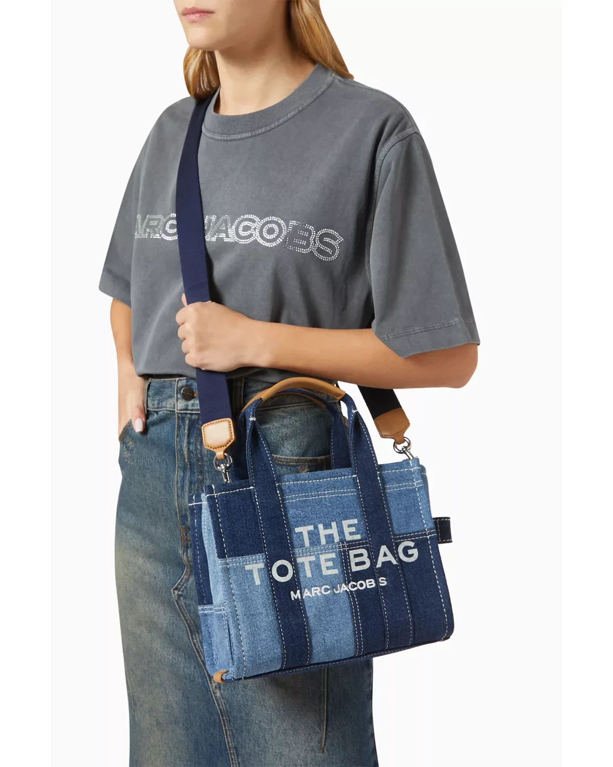 Шопер Marc Jacobs The Denim Small Tote Bag Blue — фото 4