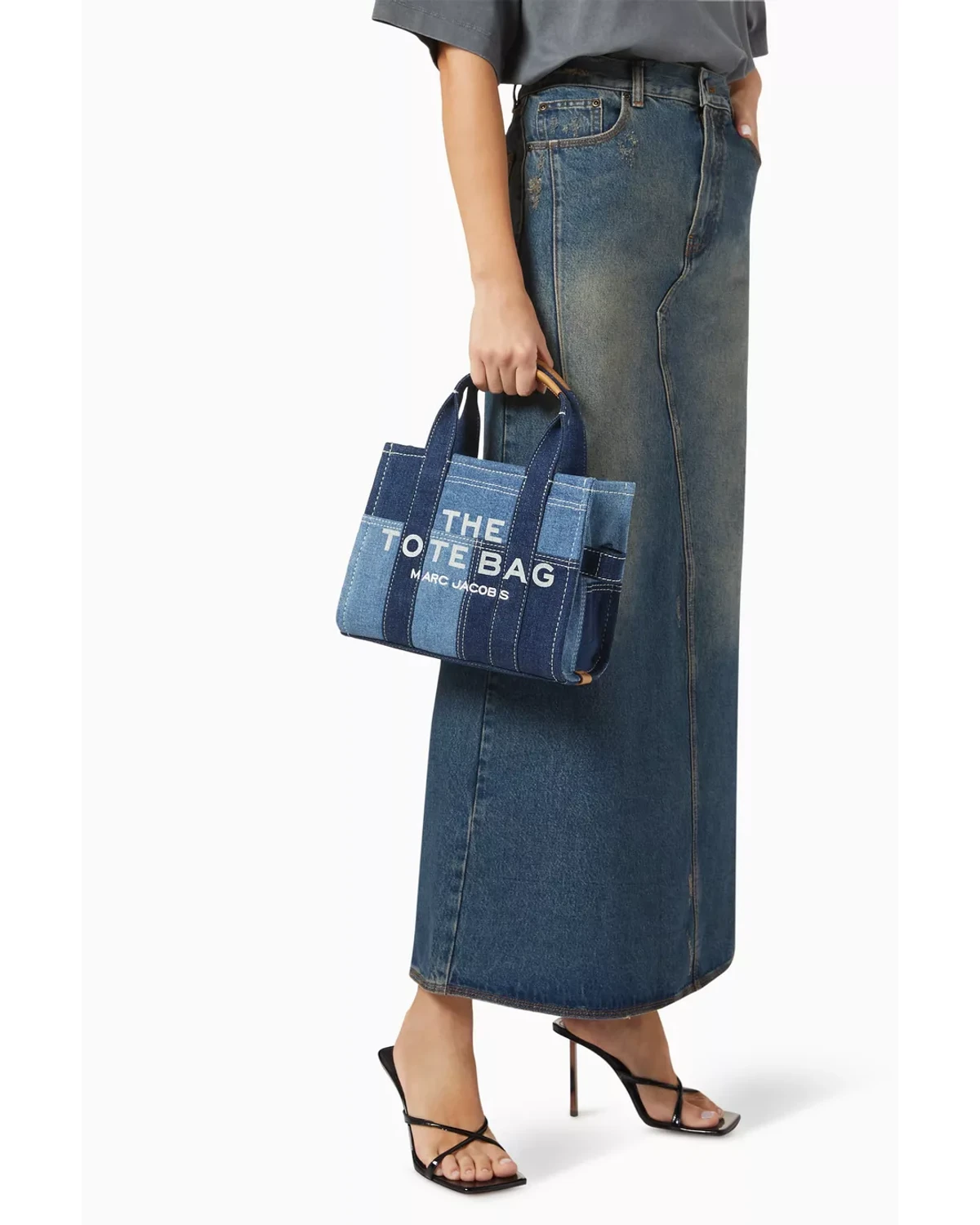 Шопер Marc Jacobs The Denim Small Tote Bag Blue — фото 5