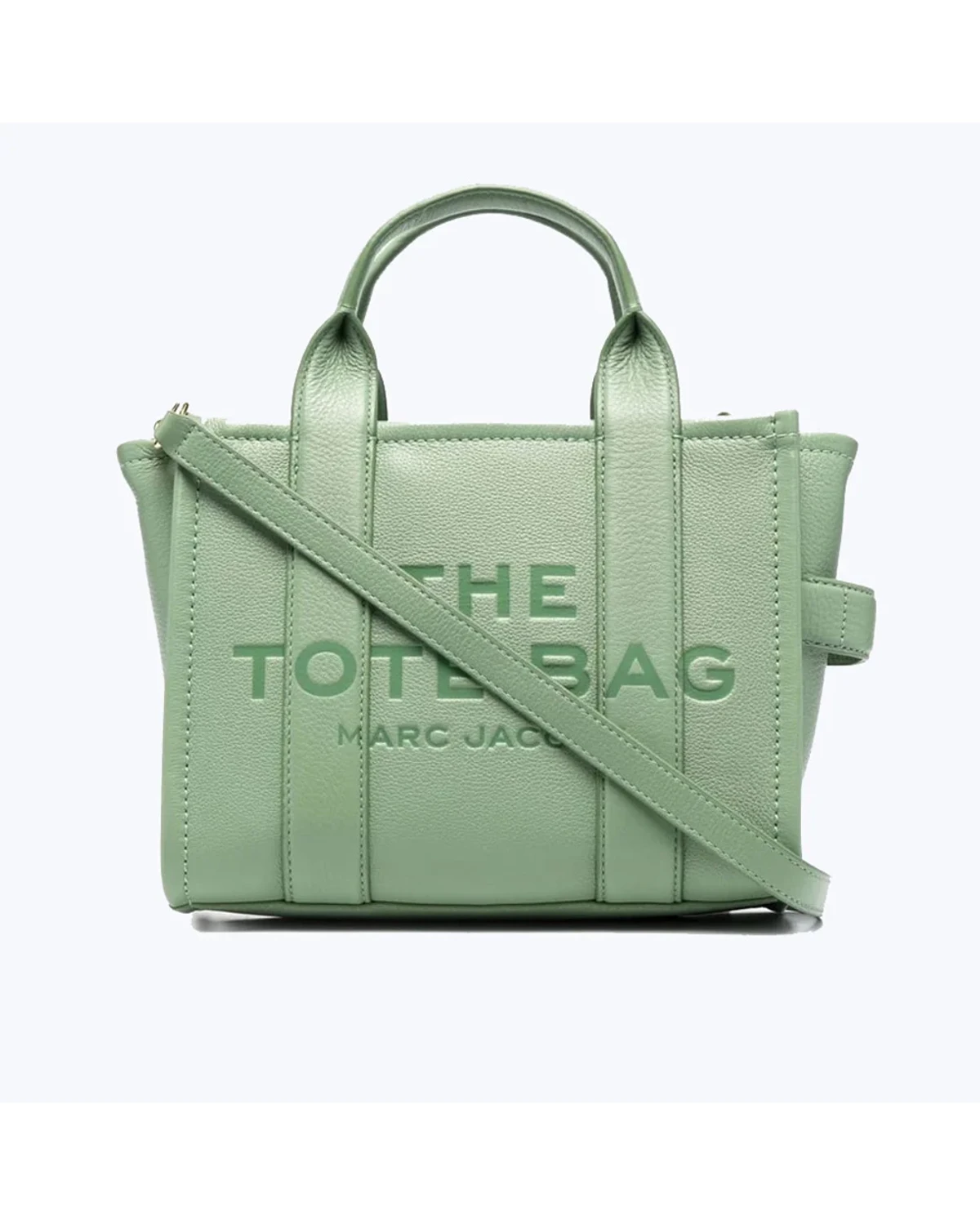 Шопер Marc Jacobs The Leather Small Tote Bag Aspen Green Cement