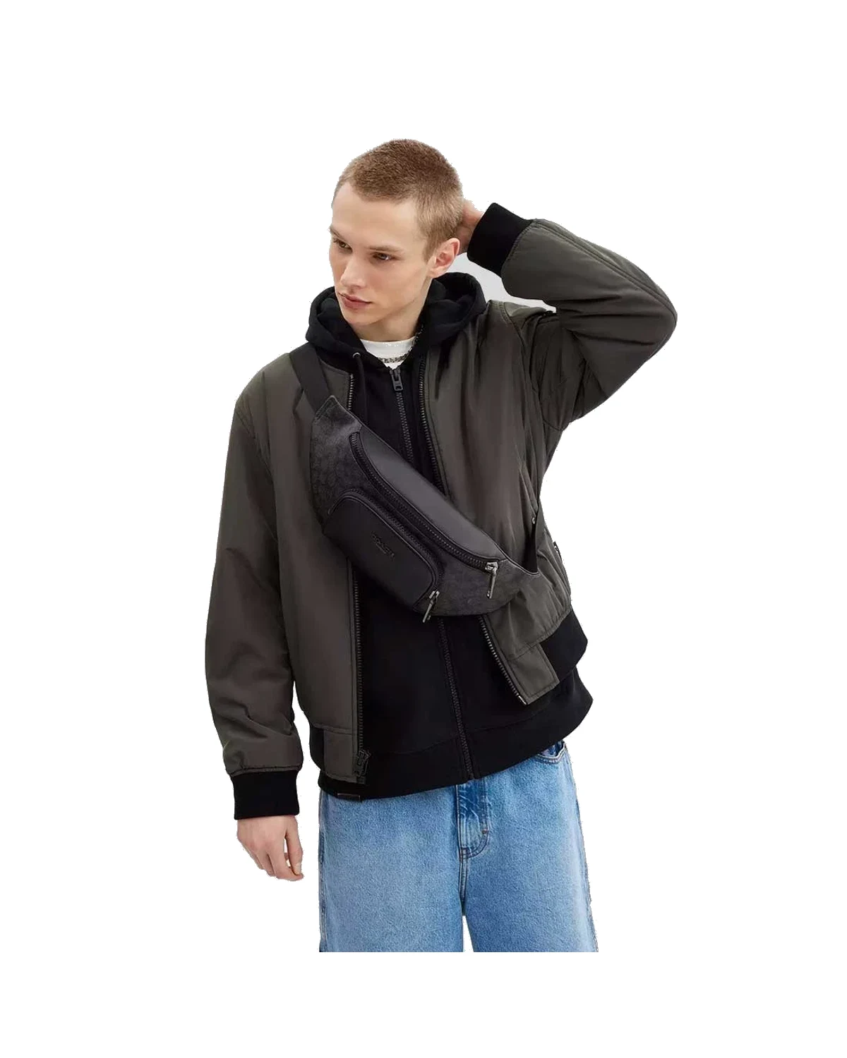 Чоловіча шкіряна сумка Racer Belt Bag In Signature Canvas — фото 4