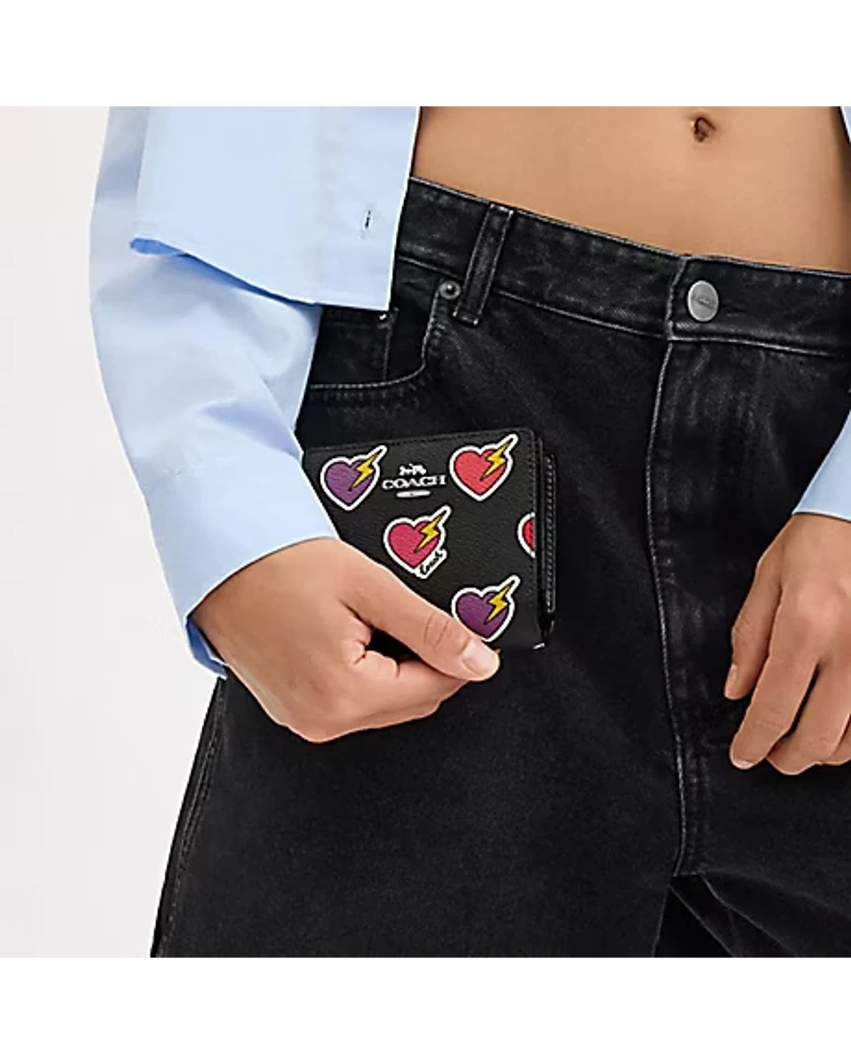 Гаманець Coach Snap Wallet With Heart Bolt Print — фото 3