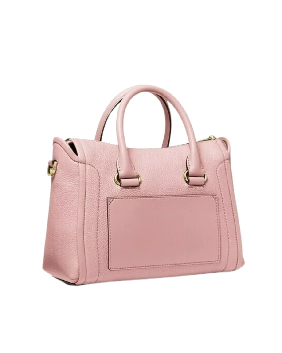 Сумочка з натуральної шкіри Michael Kors Carine Medium Pebbled Leather Satchel  Powder Blush — фото 2