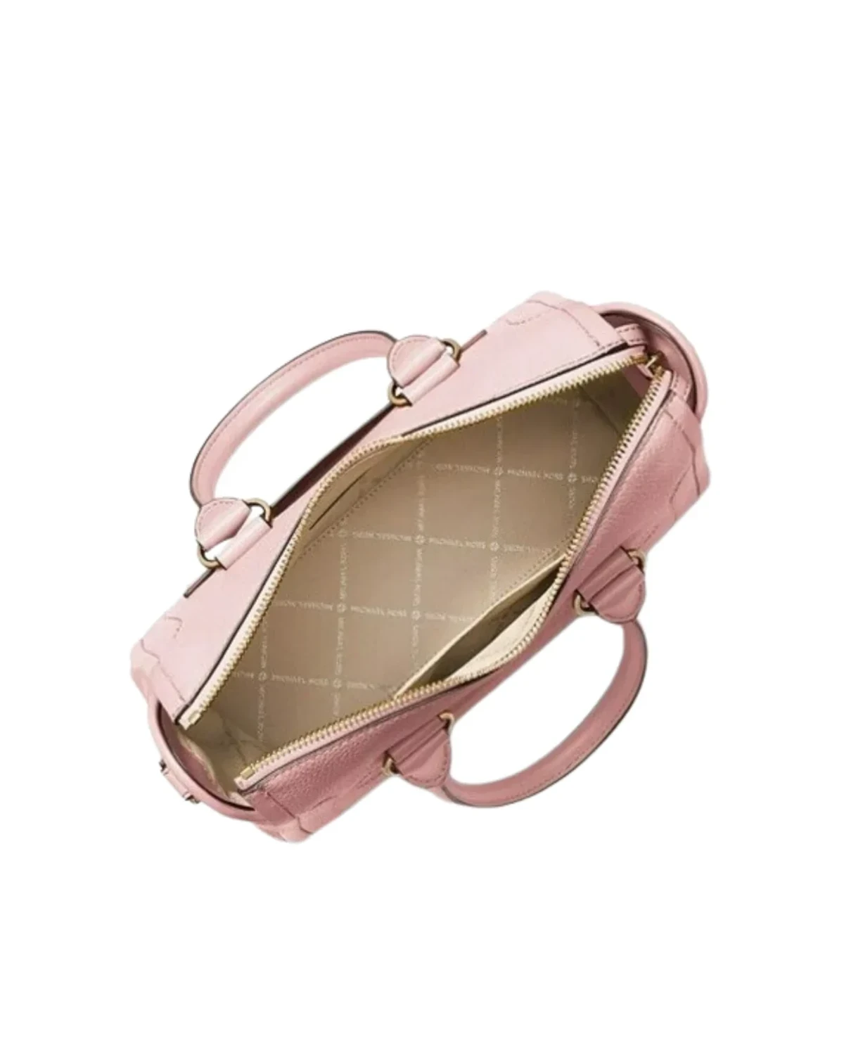 Сумочка з натуральної шкіри Michael Kors Carine Medium Pebbled Leather Satchel  Powder Blush — фото 3