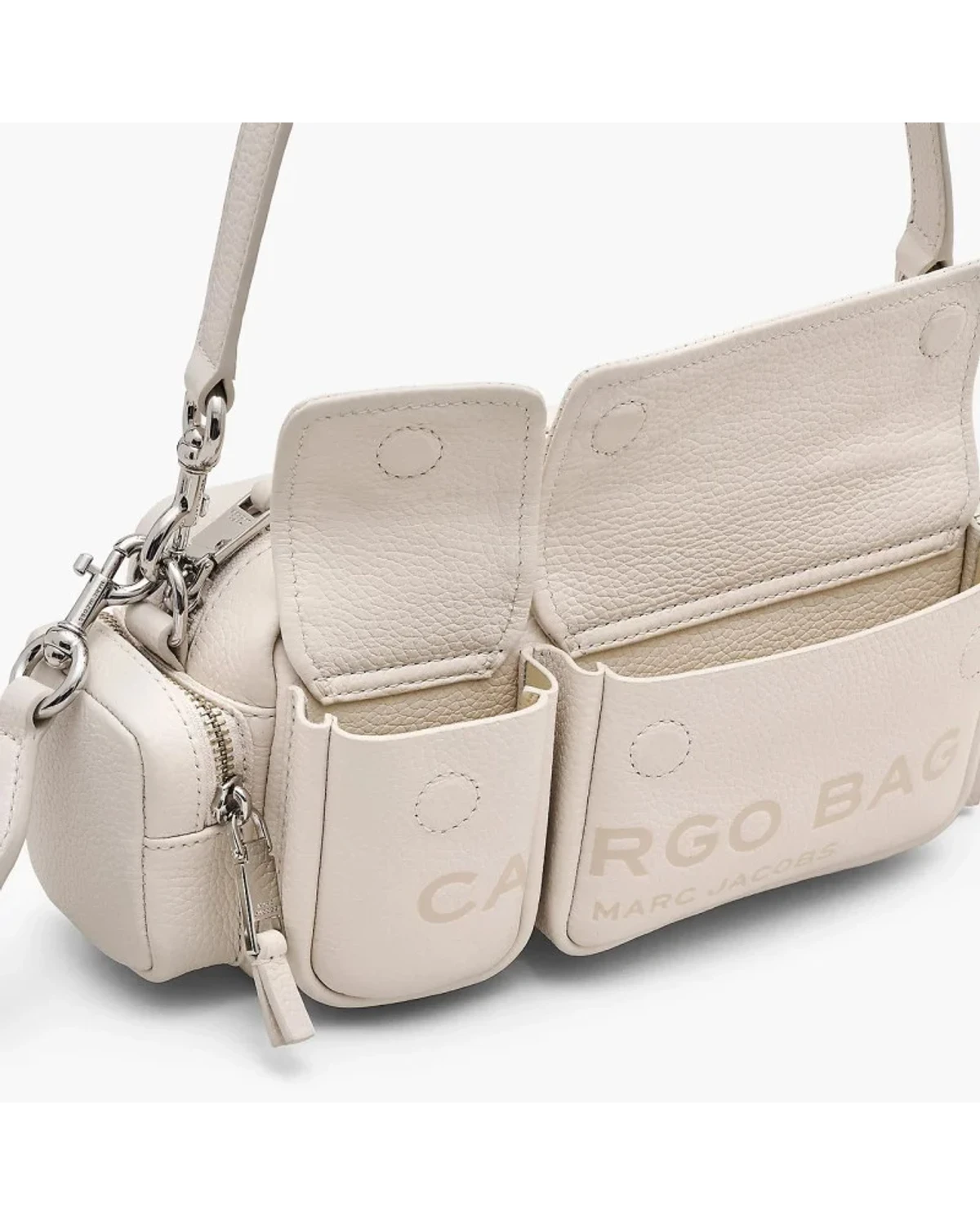 Сумка Marc Jacobs The Leather Cargo Bag Cotton Silver — фото 2